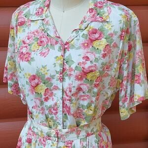 VTG Floral 2 piece outfit 90's Twee set Cottagecore dress skirt set